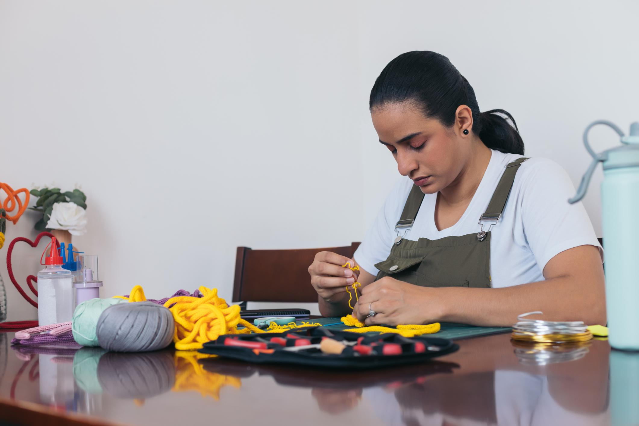 People working on simple tasks from home